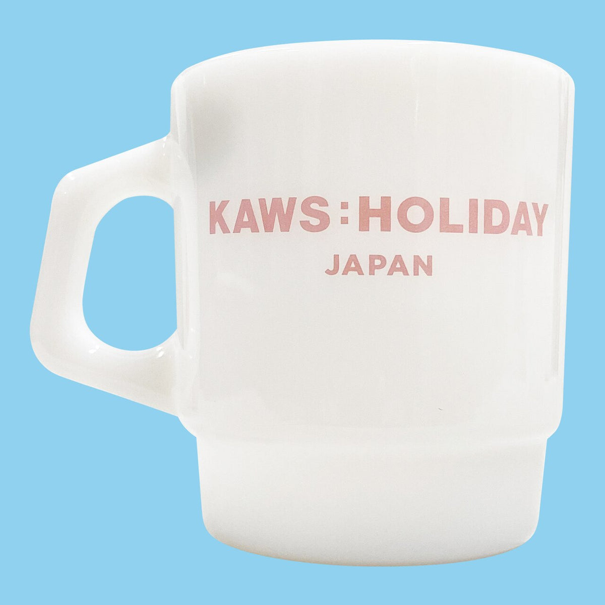 KAWS: Holiday - JAPAN Mount Fuji Fire King Mug Set of 2 Multicolor — in use