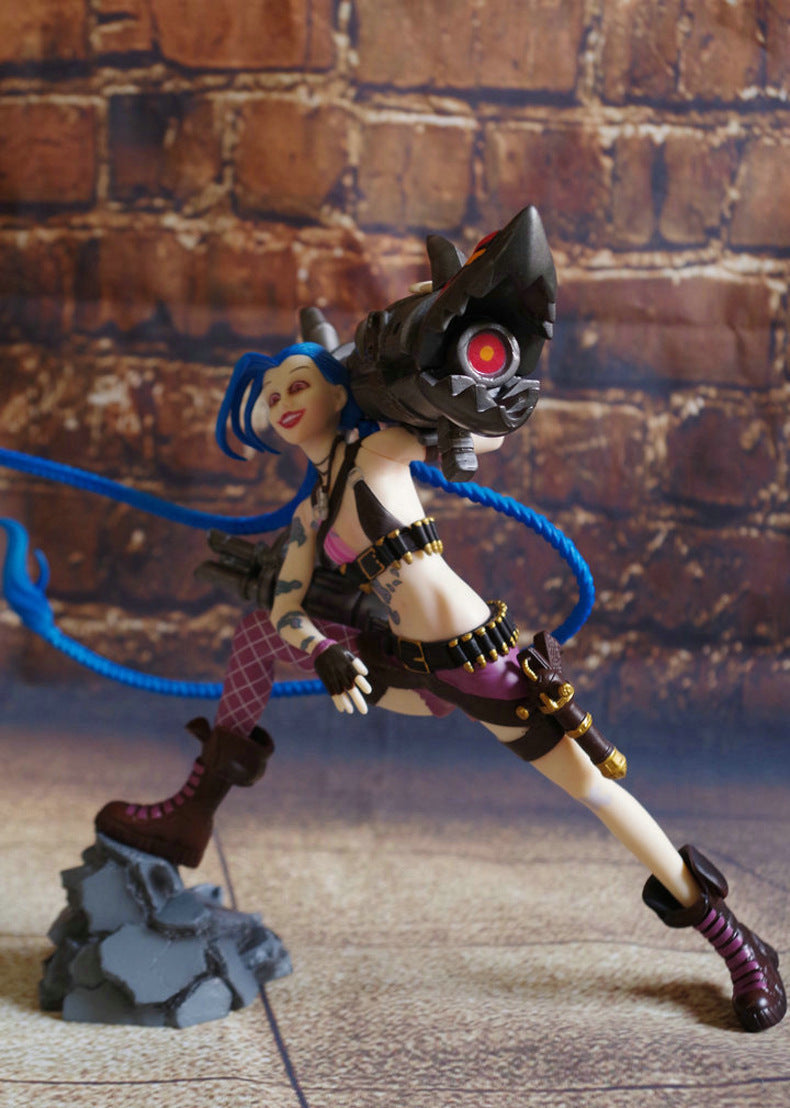 LOL Jinx Figures Toy 3D — back view