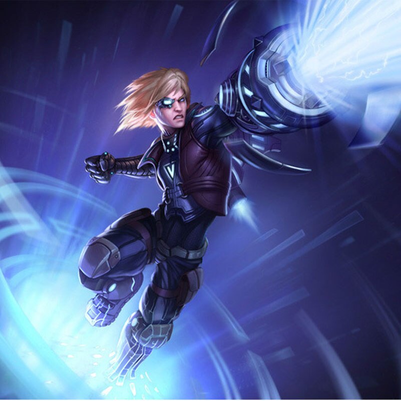League of Legends 3D Champion Duo — Pulsefire Ezreal + Dragonslayer Jinx — back view