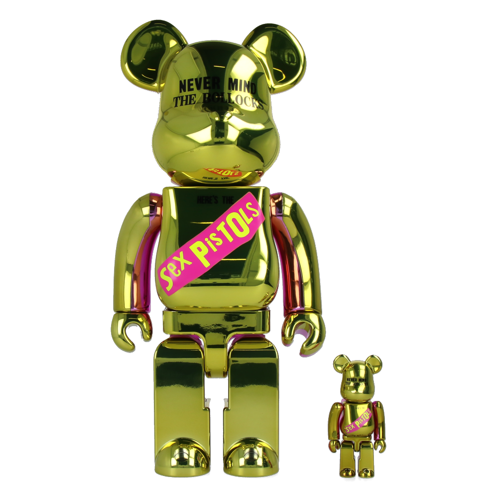 400% + 100% Bearbrick Sex Pistols - Never Mind the Bollocks - Chrome Ver.