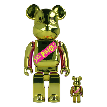 400% + 100% Bearbrick Sex Pistols - Never Mind the Bollocks - Chrome Ver.