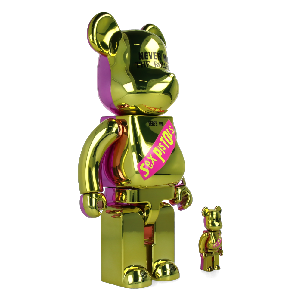 400% + 100% Bearbrick Sex Pistols - Never Mind the Bollocks - Chrome Ver.