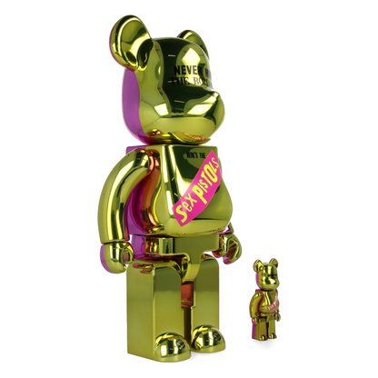 400% + 100% Bearbrick Sex Pistols - Never Mind the Bollocks - Chrome Ver.